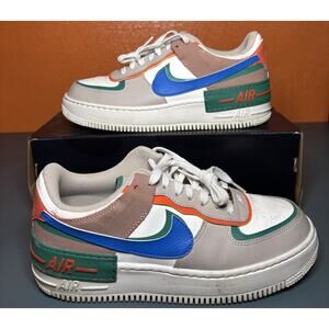 Wms Nike Air Force 1 Shadow Sail/Signal Blue/Green Noise CI0919-109 Wmns Size 10